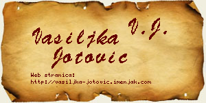 Vasiljka Jotović vizit kartica